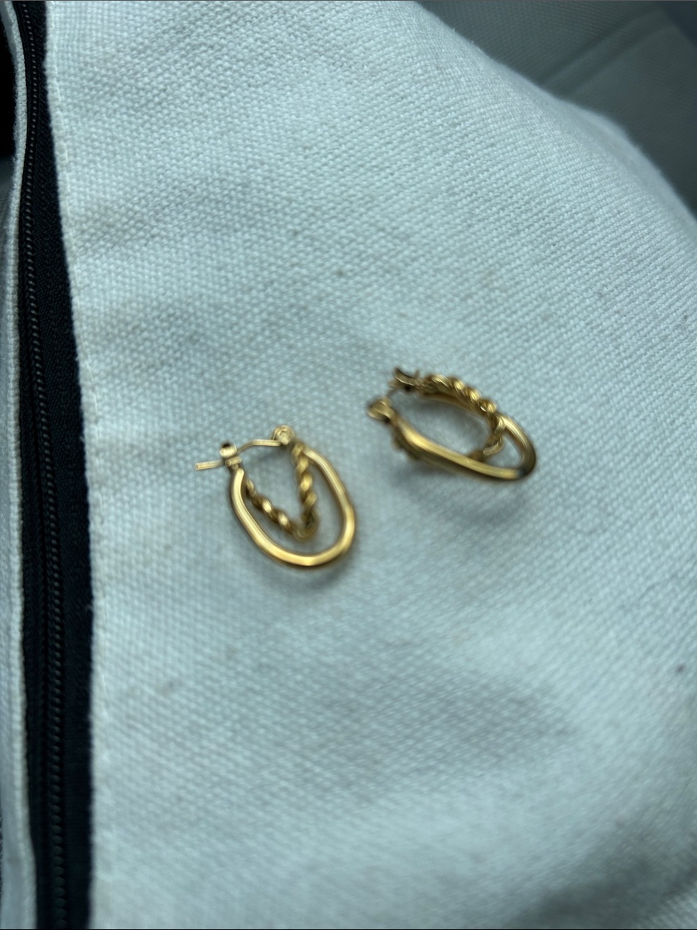 Gold Double-Hoop Twisted Link Earrings - Women Jewelry